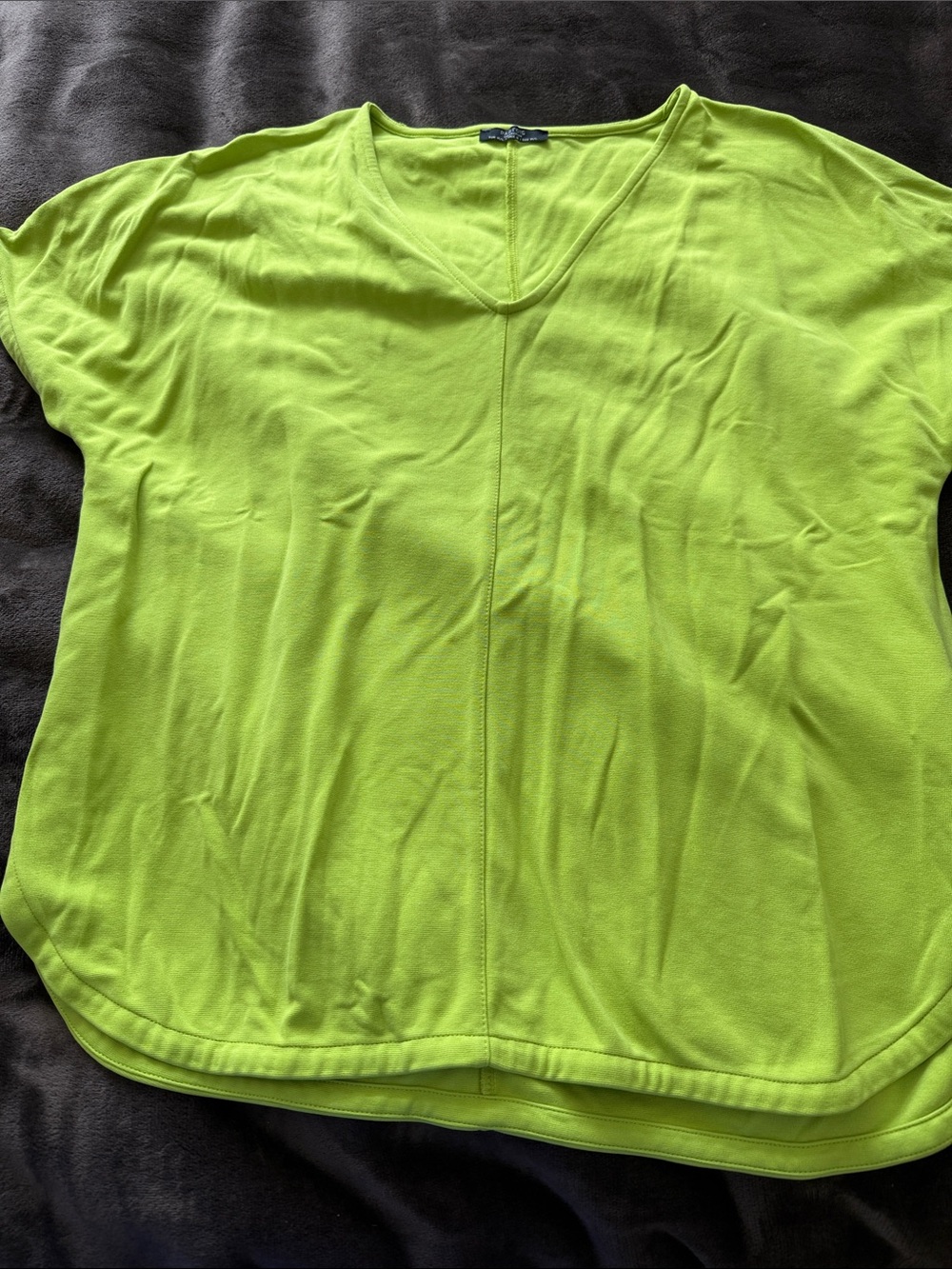 Women’s V-Neck Short Sleeve Top - Neon Lime